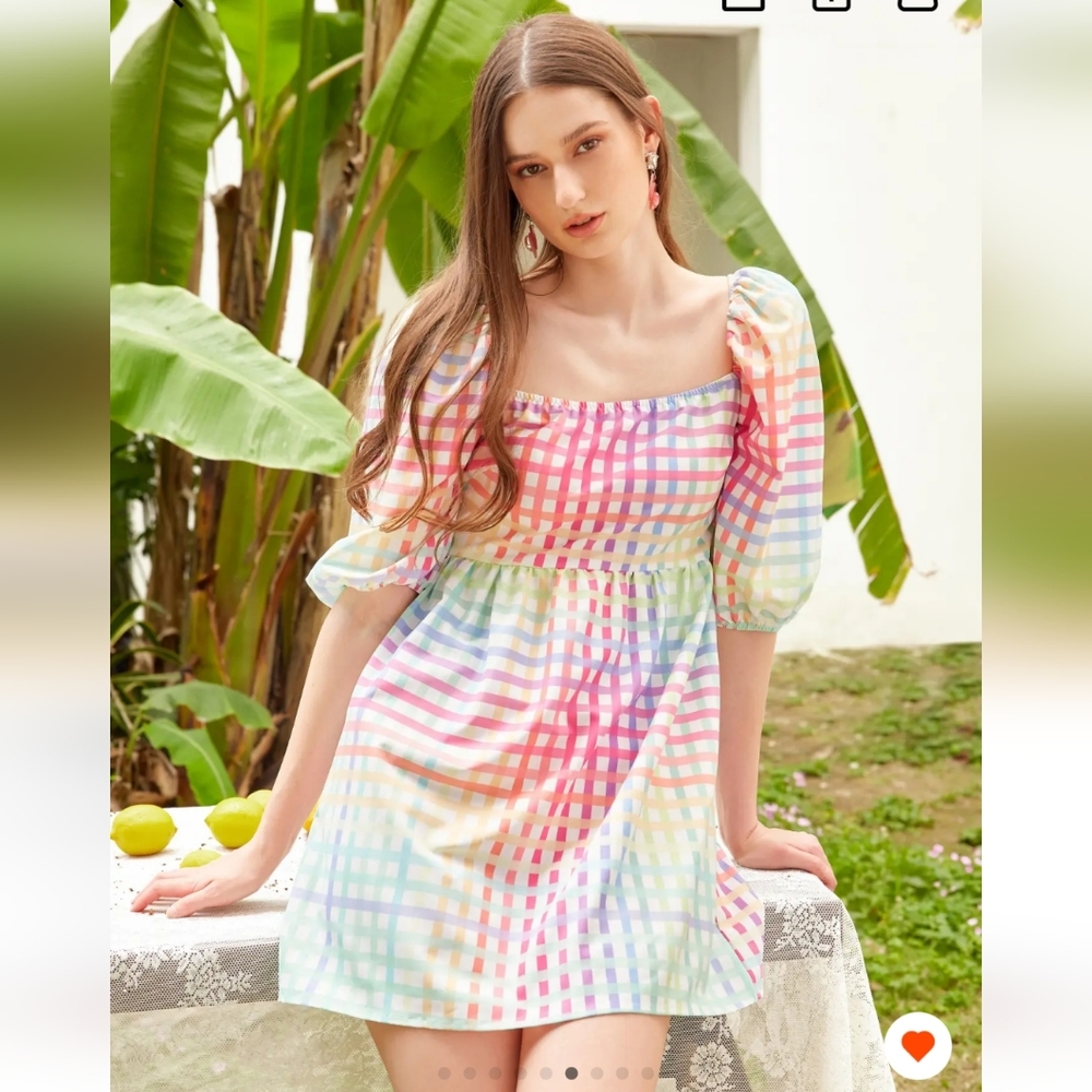NWT colorful gingham mini dress